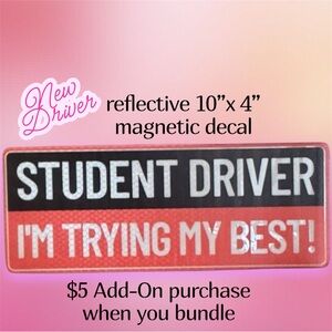 $5 Add-On 🆕Reflective Student Driver Magnetic Decal